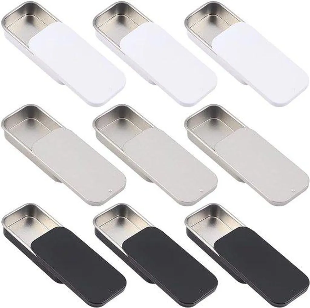 Petite boîte métallique rectangulaire mini format lot de 9 pièces