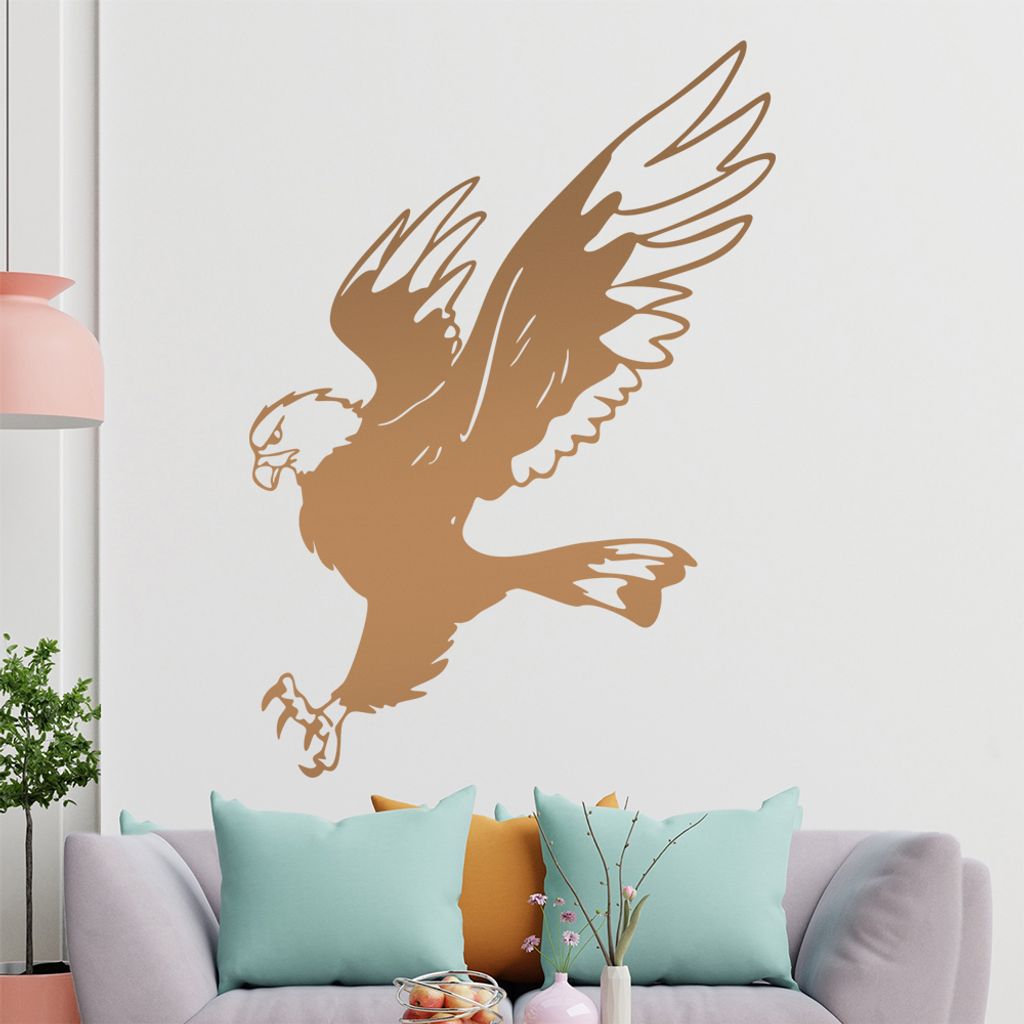 KIWISTAR Adler - Angriff Maus Hase Auge Wandtattoo in 6 Größen - Wandaufkleber Wall Sticker - Dekoration, Küche, Wohnzimmer, Schlafzimmer, Badez...