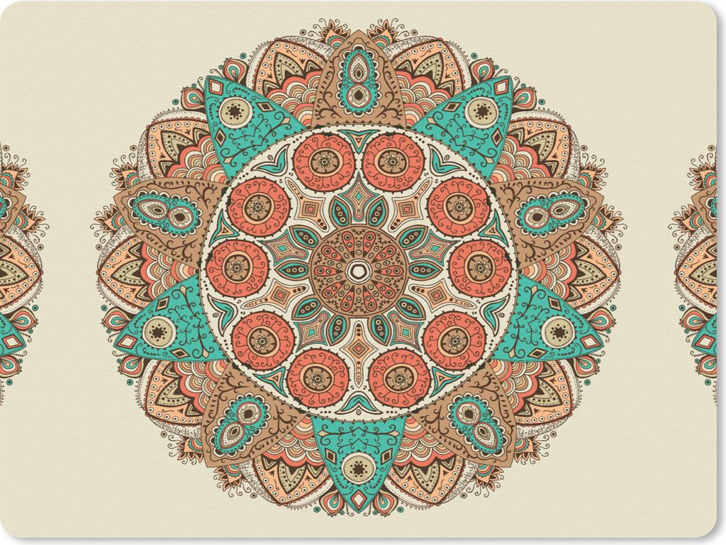 MuchoWow Mauspad Mousepad Mandala - Muster - Pfau 23x19 cm - Mousepads - Maus Mat - Pad - Mausunterlage - Schreibtischunterlage - Mauspad