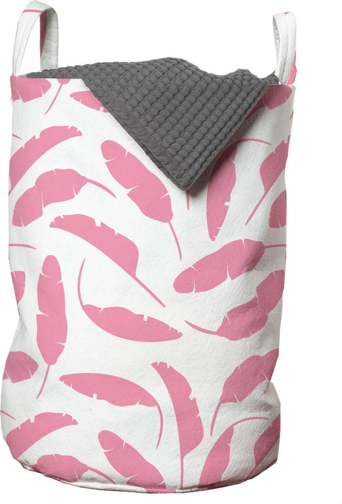 ABAKUHAUS Tropisch Wäschesack, Banana Leaves Illustration, Wäschekorb mit Griffen Kordelzugverschluss für Waschsalons, 33 cm breit x 49 cm hoch,...