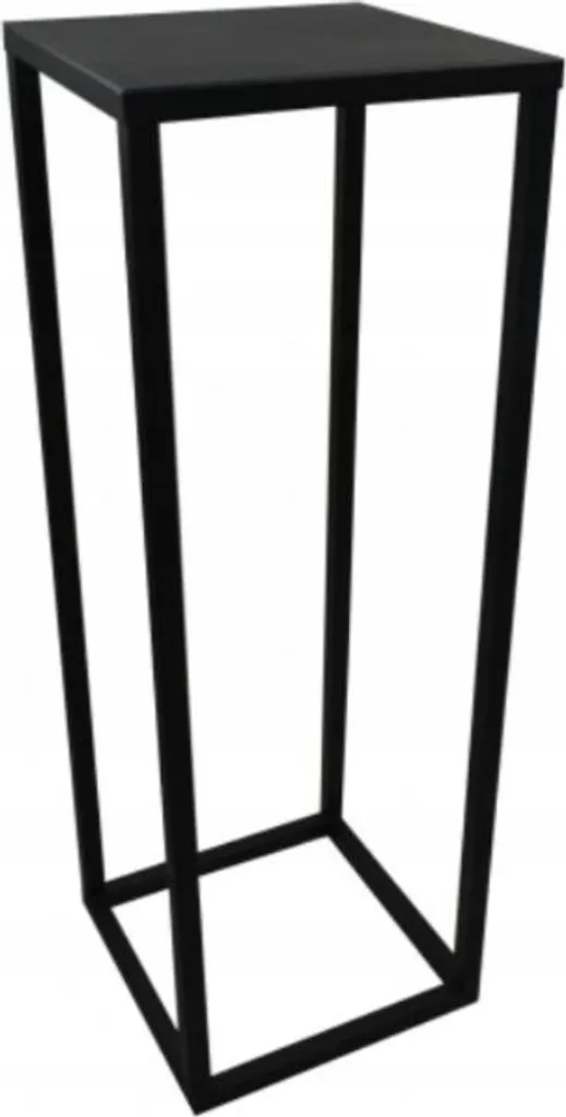 Support de pot de fleurs noir design Loft 70cm - Métal robuste noir