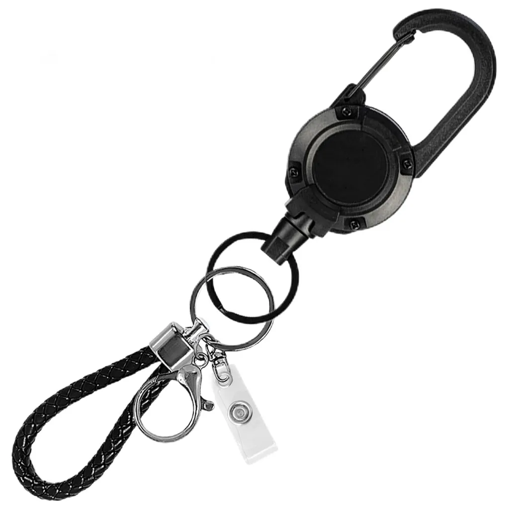 Porte-carte rétractable professionnel avec mousqueton de ceinture