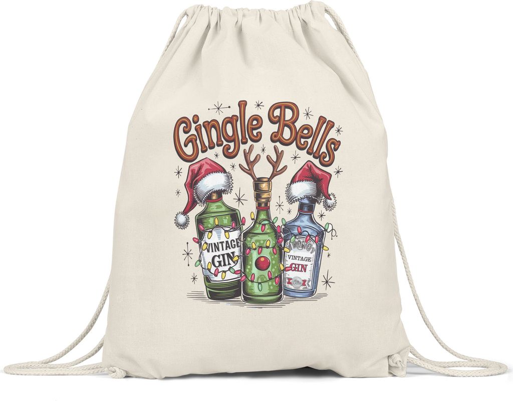 Gingle Bells Turnbeutel Gin Gintrinker Ginliebhaber Weihnachten Geschenkidee