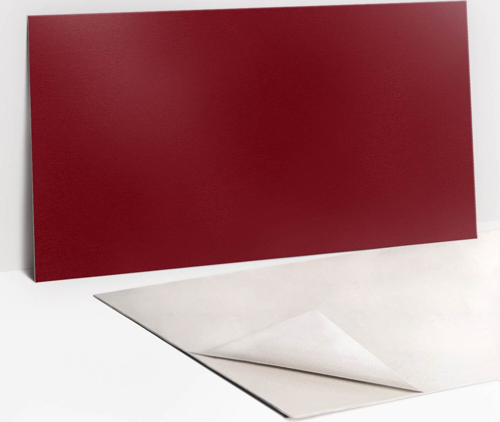 Dekorative PVC Wandpaneele - Küchenpaneele Rückwand hart Innenwand - 100 x 50 - weinrote Farbe