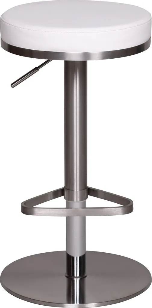 Tabouret de comptoir design en métal blanc avec assise réglable FineBuy