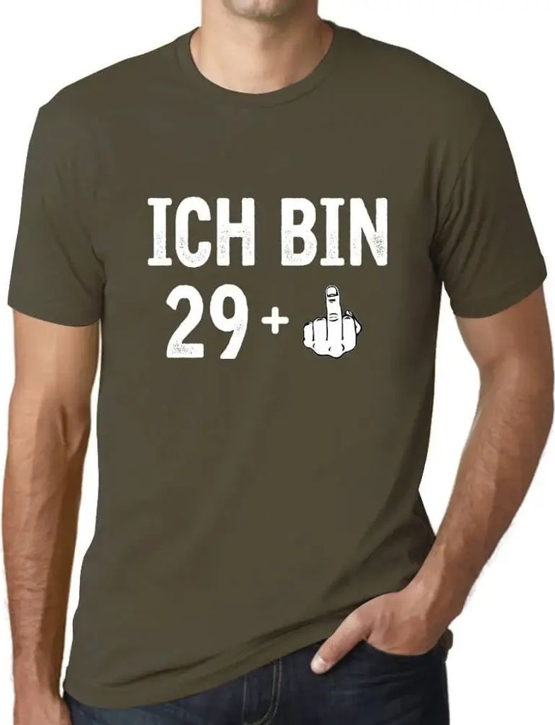 Herren Grafik T-Shirt Ich Bin 29 Plus Mittelfinger Geschenk 29. Geburtstag Jahrestag 29 Jahre Jubiläum 29 Jährige Mann Jahrgang 1995 Kurzarm Lustige