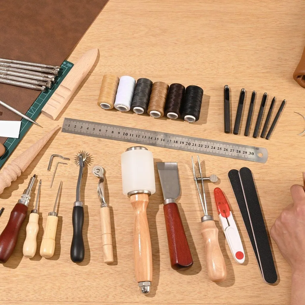 Set complet de maroquinerie 59 accessoires pour artisanat et couture cuir - 8