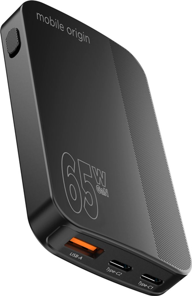 Mobile Origin GAN-65W-SLM-BLK, Vnitřní, USB, 20 V, Černá Obrázek produktu 