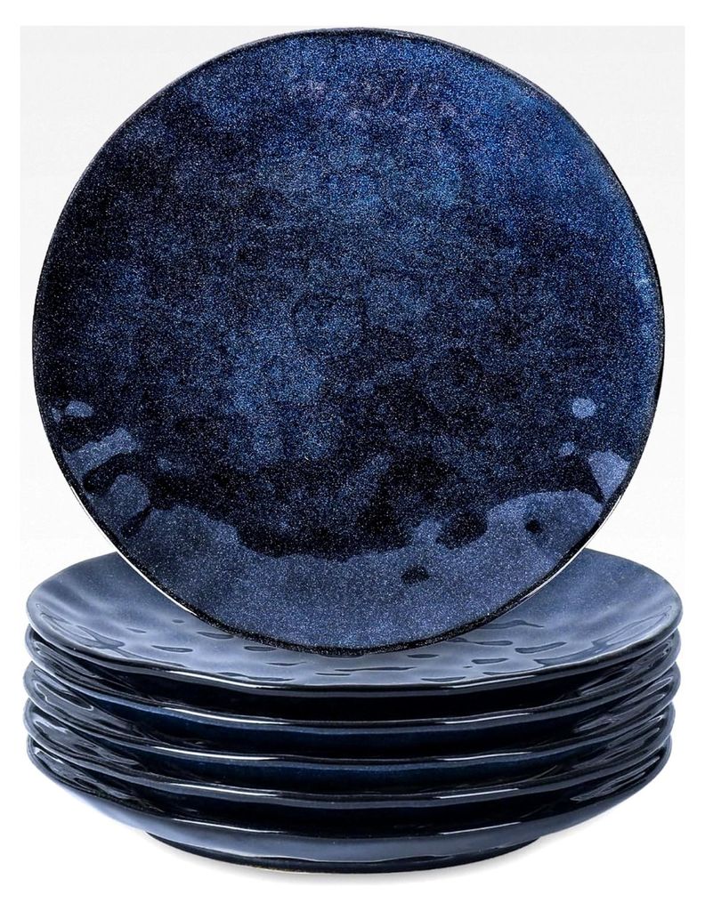 Keramik Speiseteller, 6er Set, Ø 27 cm, Porzellan Speiseteller oder Frühstücksteller für Ihre Speisen, spülmaschinengeeignet