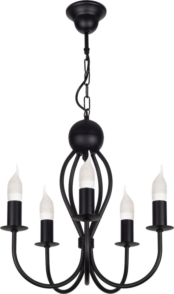 Hängelampe Metall B: 36 cm H: max. 65 cm Schwarz E14 Klassisch