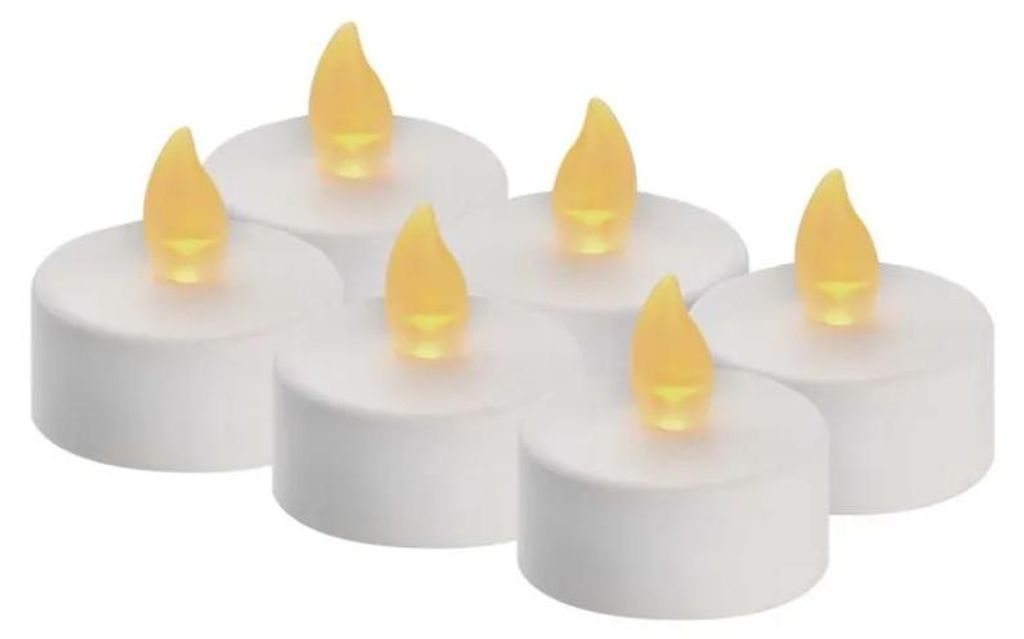 LED-decoratie - TEEKERZE, wit, 6 stuks per verpakking, Productafbeelding 