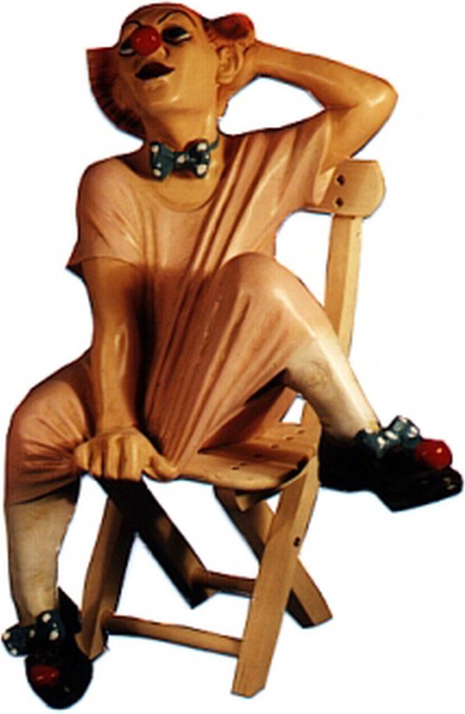 Design Clown Sitzend Figur Statue Skulptur Figuren Skulpturen Dekoration 5002