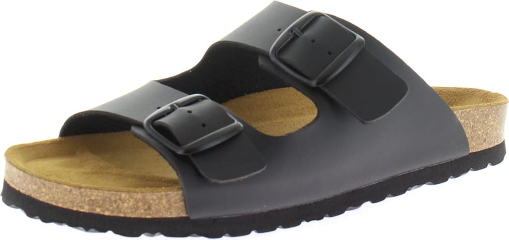 Longo Longo G Herren Hausschuhe Pantolette 2 Riemer schwarz 41