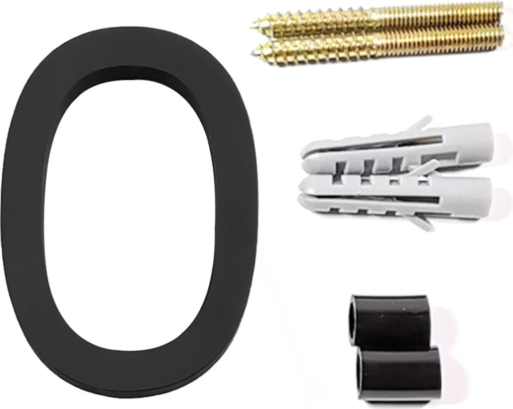 5 Zoll Nummer 0 schwimmende Hausnummer Moderne Hausnummern, schwarze Acrylnummer Gartentür Mailbox Adressnummern, einfach mit Nagelset zu installi...