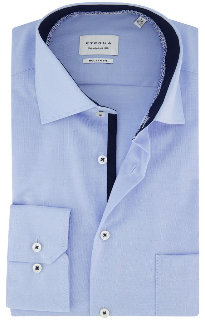 Eterna hellblau Modern Fit Hemd