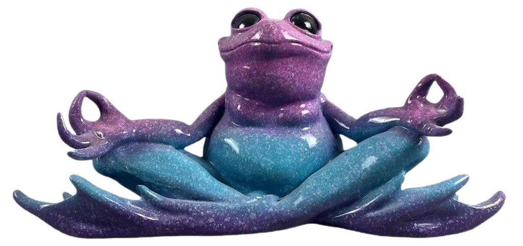 Meditationsfrosch-Statue, sitzende Froschfigur, Tierskulptur aus Kunstharz, Dekoration für drinnen und draußen, Garten oder Schreibtisch.
