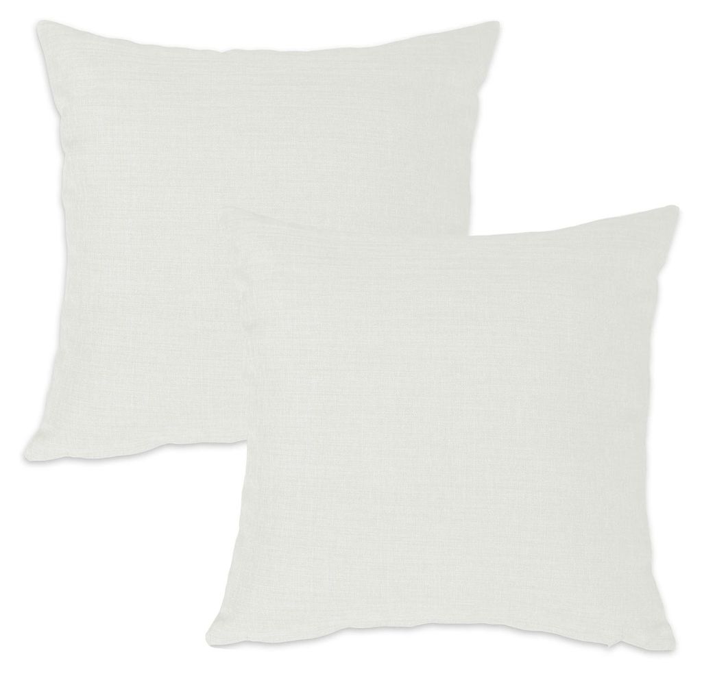 Kissenbezug 2er Set weiss 80x80 cm Struktur Leinenoptik Kissenhülle Deko Kissen