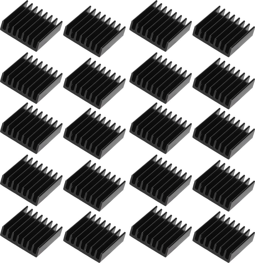 20pcs Kühlkörper Mini Schwarz Aluminium Elektronische Komponenten Kühlkörper für PC Chips IC Stromversorgungen Elektrische GeräteOhne Kleber