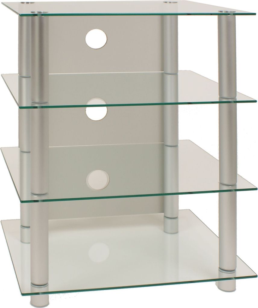 Hifi-Möbel Blados Rack Regal Tisch Alu / Glas
