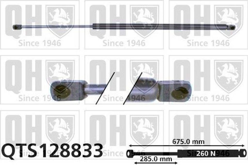 QUINTON HAZELL Gasfeder Motorhaubendämpfer 675mm passend für MERCEDES-BENZ E-Klasse Limousine (W211) 260N QTS128833