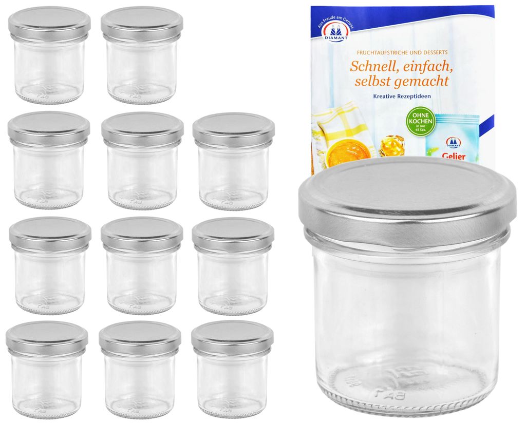 12er Set Sturzglas 167 ml To 66 silberner Deckel Produktbild 