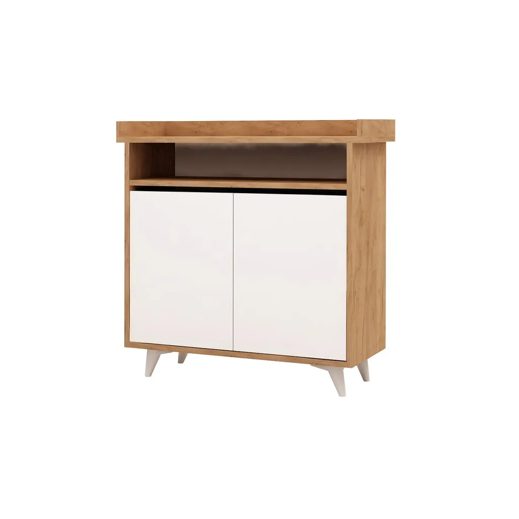 Armoire à chaussures Skye Decor SpringaMDD chêne et blanc 102x100x35 cm - 3
