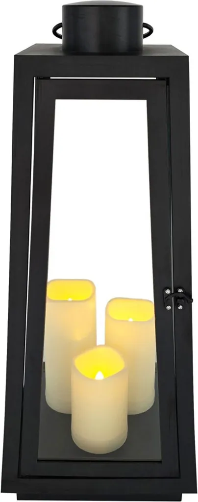 Lanterne d'intérieur noire 60cm pour ambiance cosy et chaleureuse