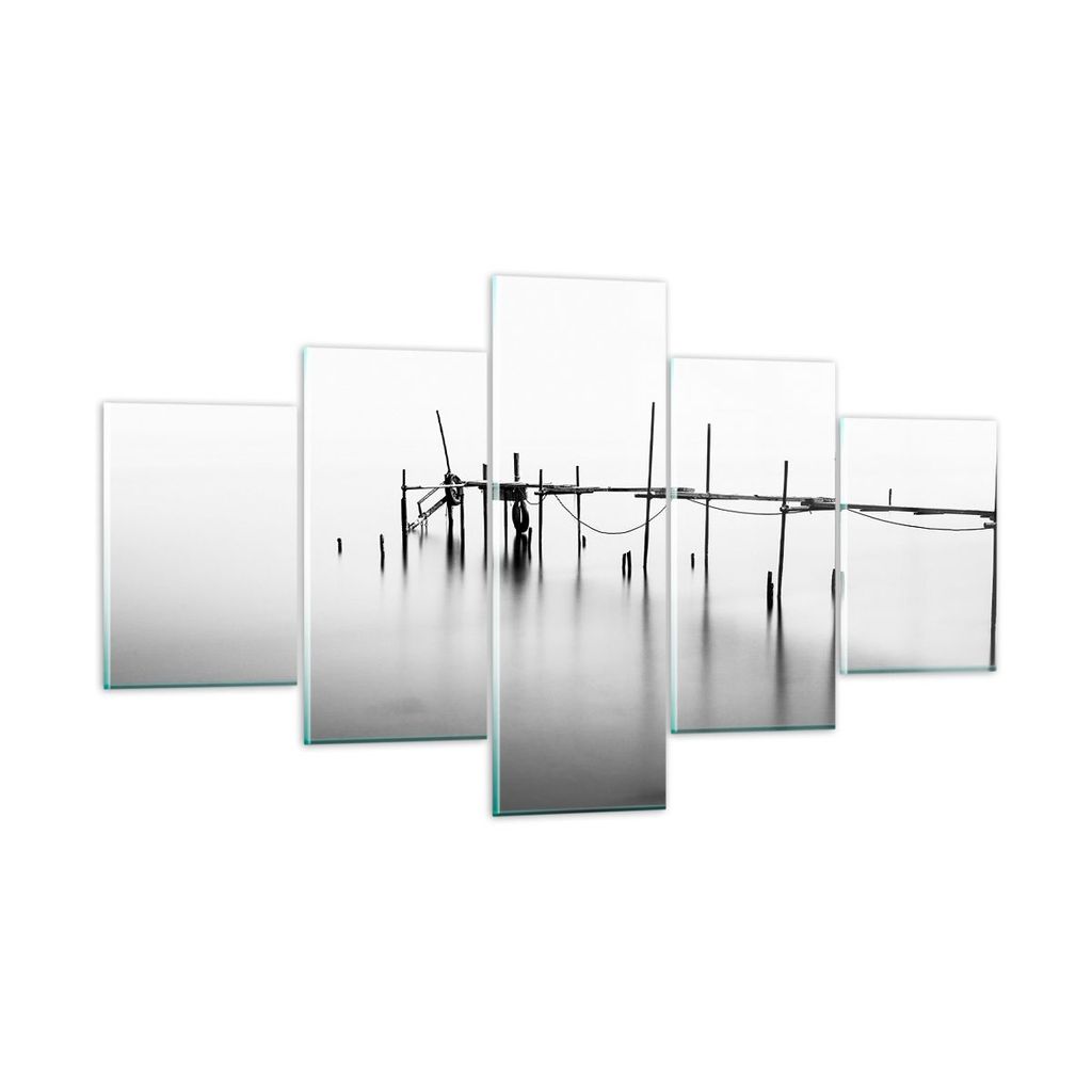 Bilder auf glas - Meer Brücke Wasser - 125x70cm - Glasbilder - Wandbilder - Kunstdruck - zum Aufhängen bereit - Wanddekoration aus Glas - Glas Bi...