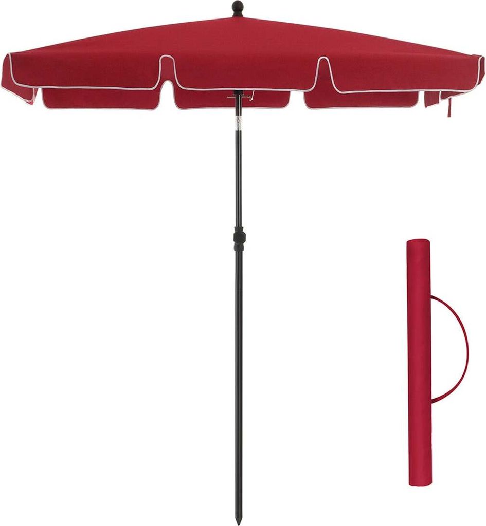 Metallenes Sonnensegel 200 x 125 cm - Opklappbares Schirm - UPF 50+ Schutz - 2m x 1,25m - Metallischer Pfahl mit Pulverbeschichtung
