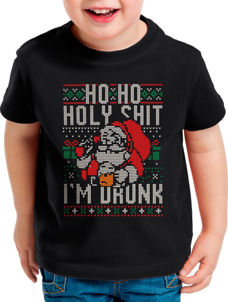style3 Ho Ho Ho I'm drunk Kinder T-Shirt xmas weihnachten weihnachtspullover pulli ugly sweater strick