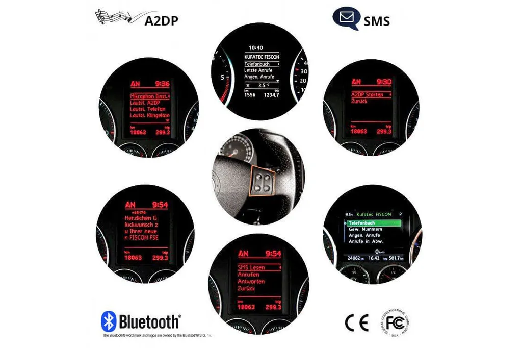 Kit Mains Libres FISCON Basic Bluetooth Intégration Totale VW et Skoda