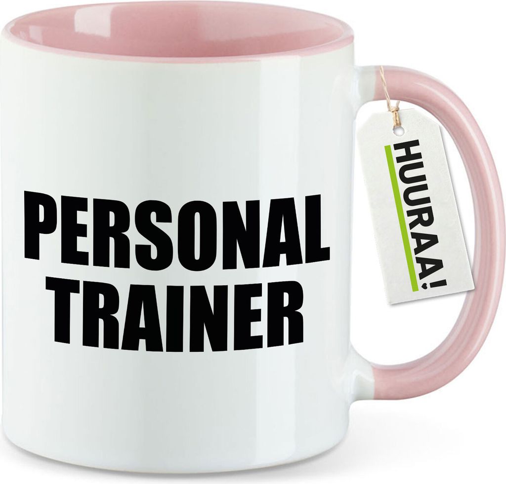 Huuraa Kaffeetasse Personal Trainer Training 330ml Rosa Keramik Kaffeebecher Geschenkidee