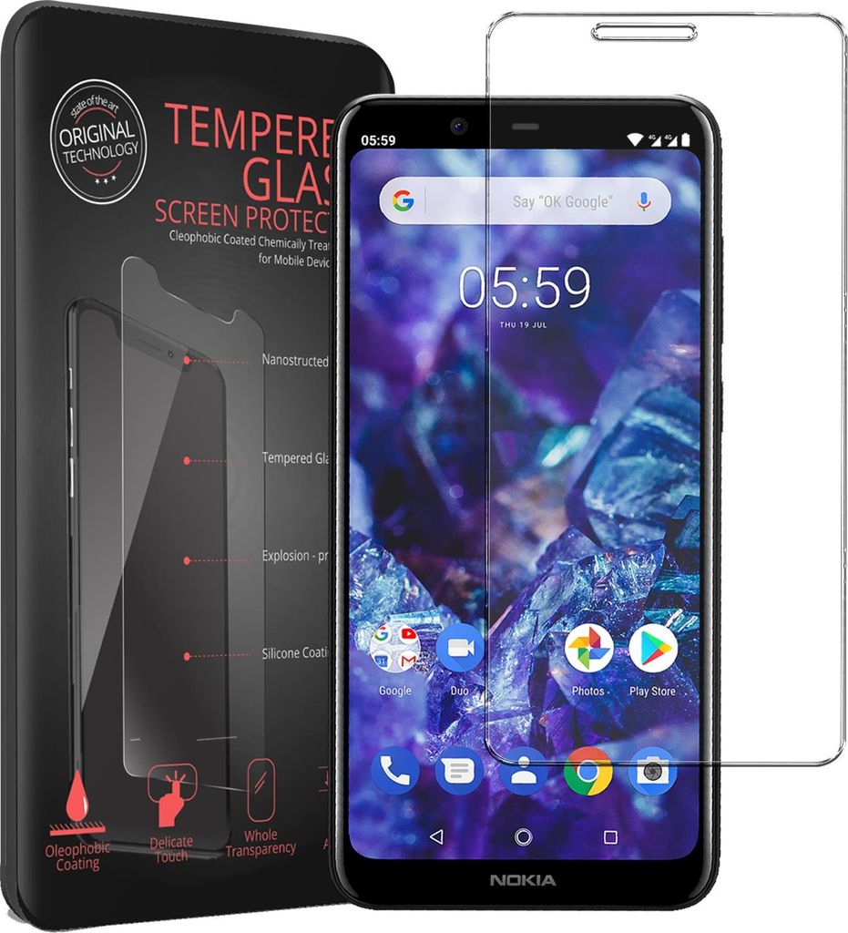 2x Panzerglas für Nokia 5.1 Glas Folie Displayschutz Schutzfolie