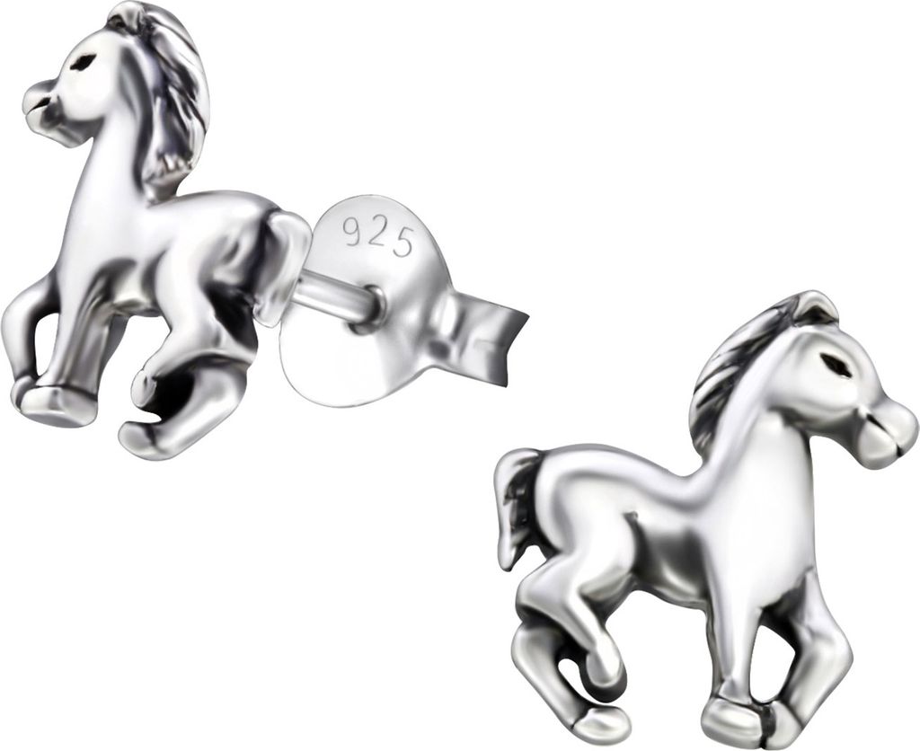 Ohrringe Ohrstecker 925 Sterling Silber Pferd
