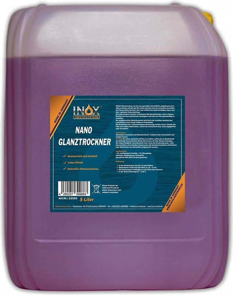 INOX® Glanztrockner Konzentrat, 5 Liter - Hochglanztrockner Produktbild 