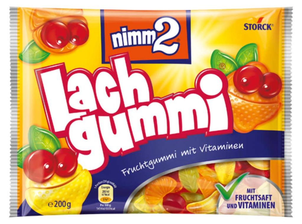 Storck nimm2 Lachgummi ovocná žvýkačka s vitamíny a šťávou Obrázek produktu 