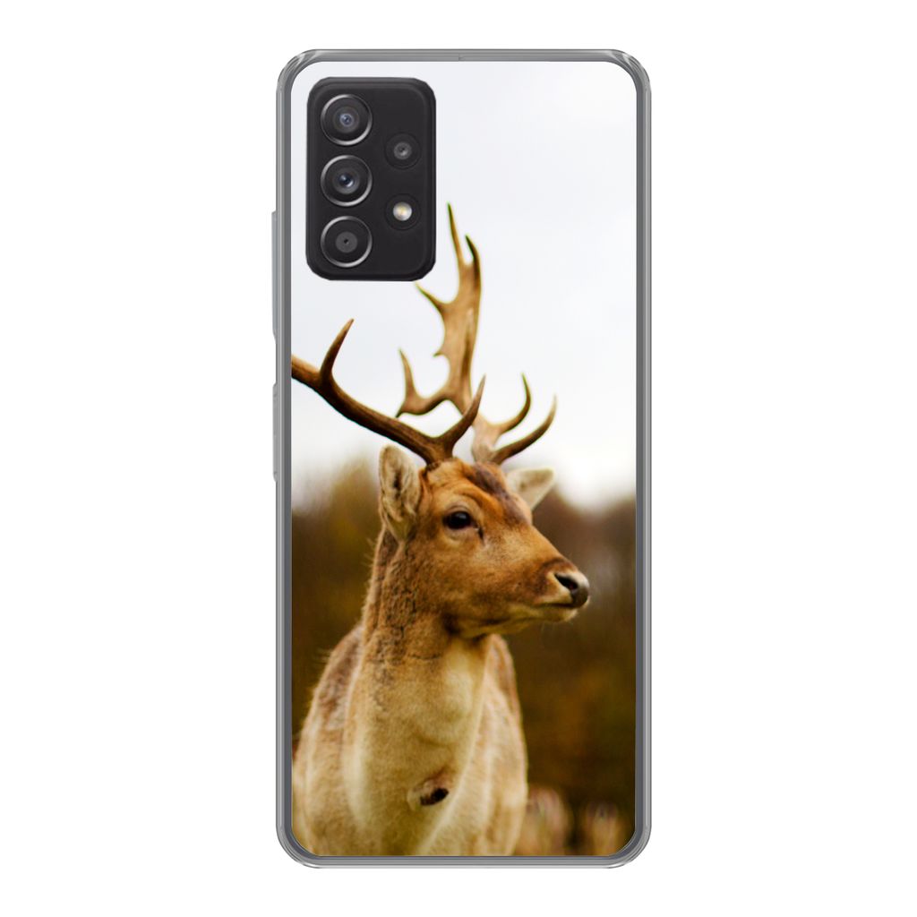 MuchoWow Handyhülle Schutzhülle Hülle für Samsung Galaxy A53 5G Damhirsch - Wald - Herde - Tiere - Natur Silikon Softcase Handy Hülle - Schu...