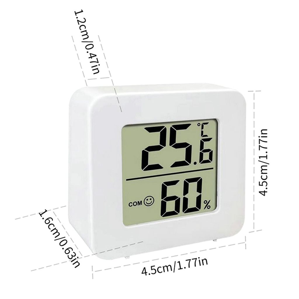 mini Thermometer Raumthermometer digital mit Fühler 1m Kabel schwarz