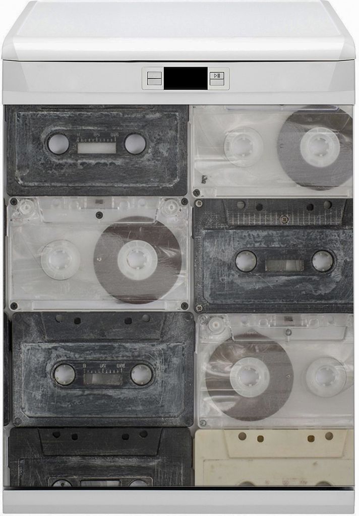 Magnet Folie für Geschirrspüler Küche Magnetmatte 60x80 cm Nachbildung Geschirrspüle - Alte Kassetten