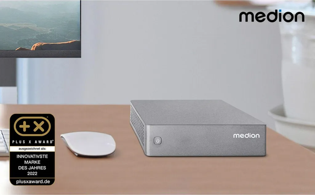 Mini ordinateur de bureau MEDION S06e PC compact avec double écran