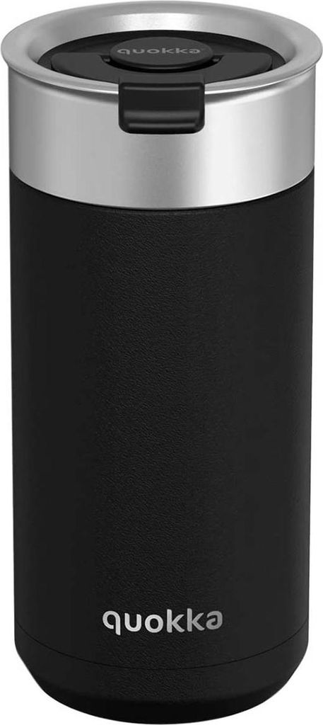 Quokka Boost Coffee Tumbler - Edelstahl-Thermobecher mit Brühvorrichtung 400 ml (Carbon Black)