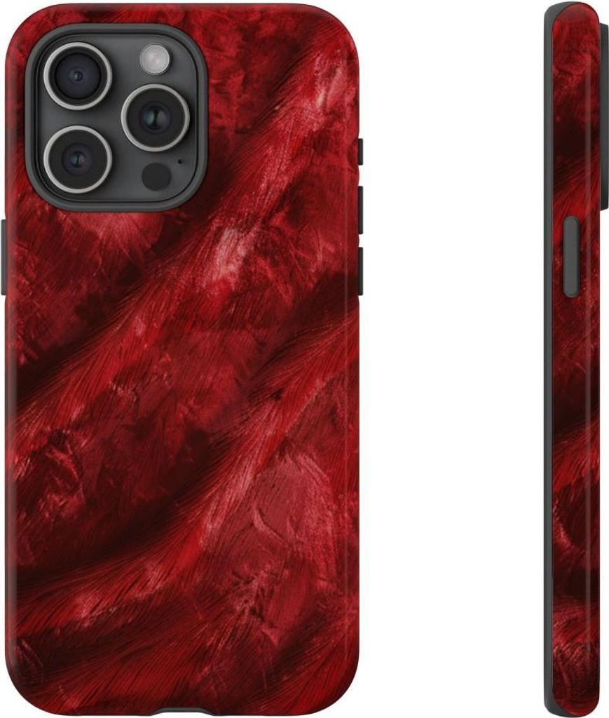 Elegantes Rot mit Samtstruktur – Hülle Kompatibel mit iPhone 15 Pro Max
