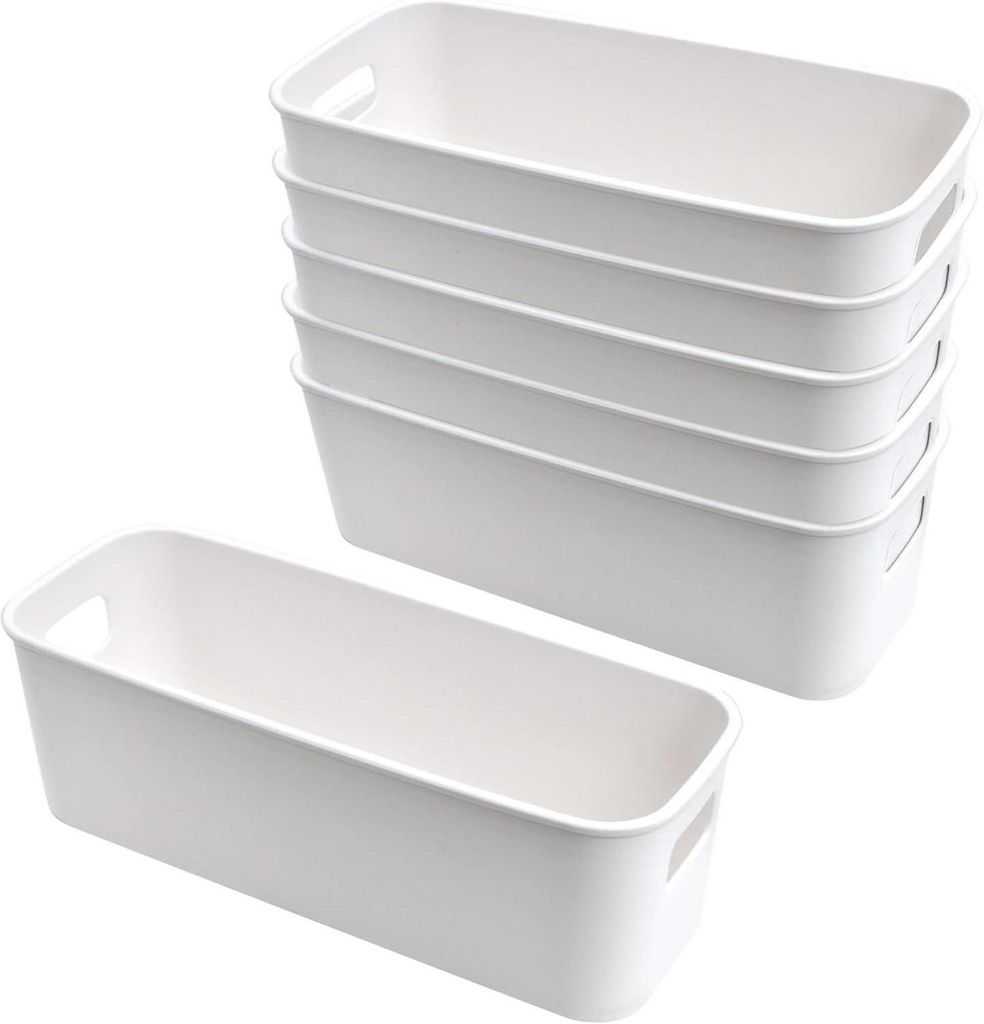 Contenitore in plastica 30 cm - 6 pezzi Bianco - Cestini Immagine del prodotto 