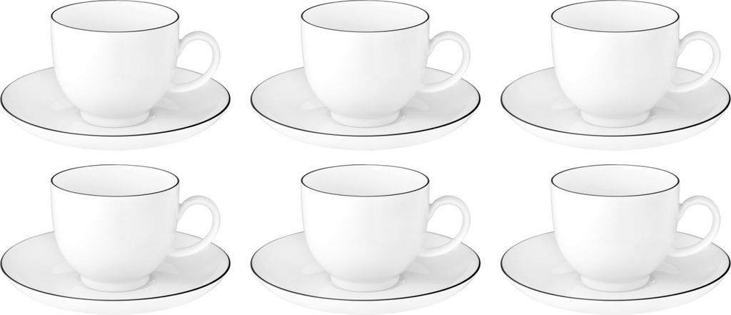 Seltmann Weiden Lido Black Line Kaffeetasse mit Untertasse Produktbild 