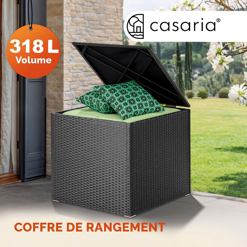 Casaria Coffre de rangement 318 L avec couvercle 75x75x70cm Image du produit 