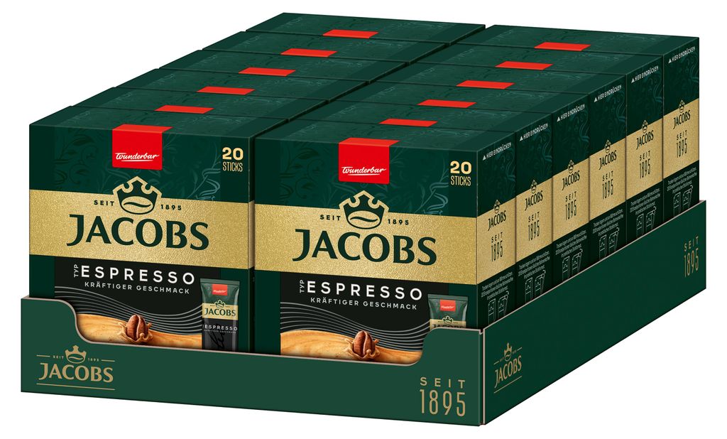 JACOBS instantná káva typu espresso 12 x 20 nápojových Obrázok produktu 