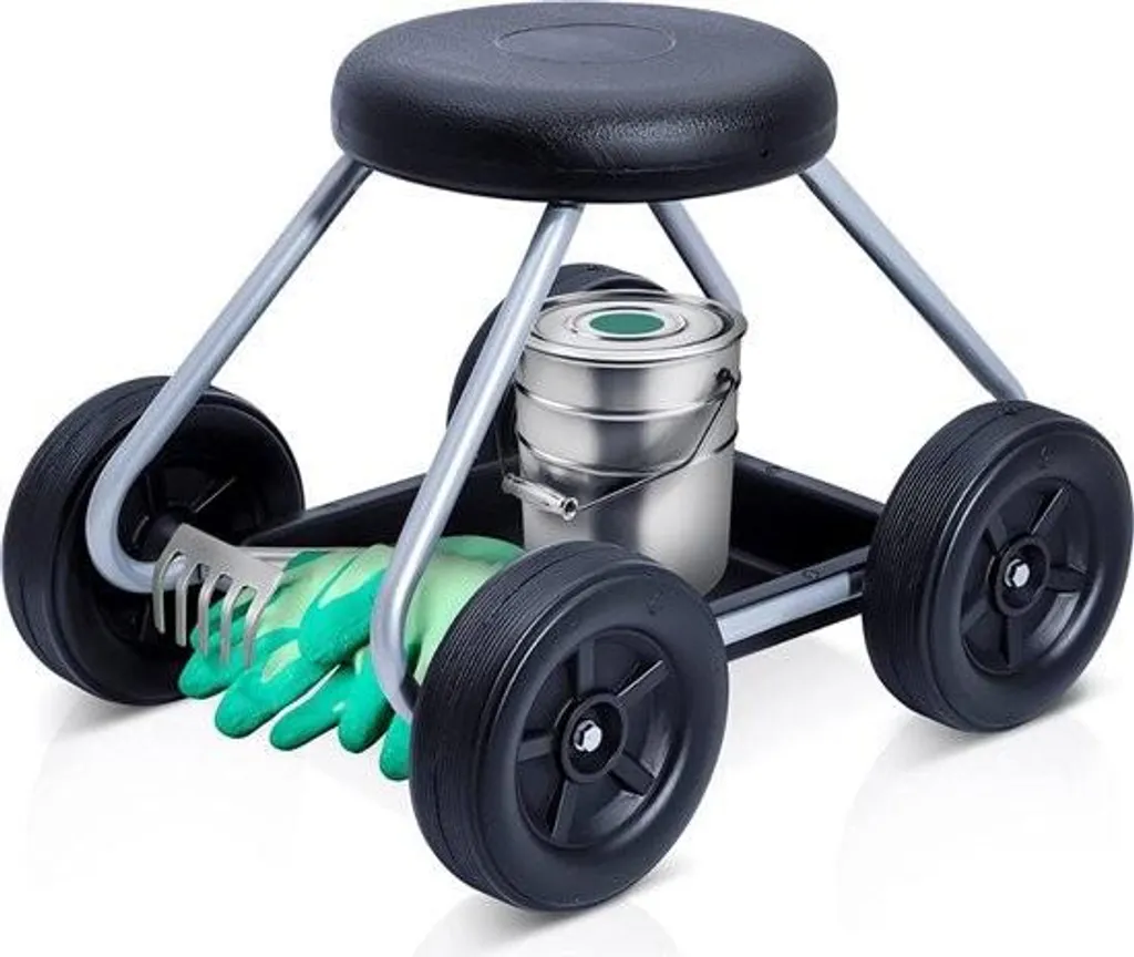 Sedia da giardino con rotelle - Sgabello da giardino con rotelle - Sgabello - Sgabello da giardino - Sedia da giardino - Giardinaggio