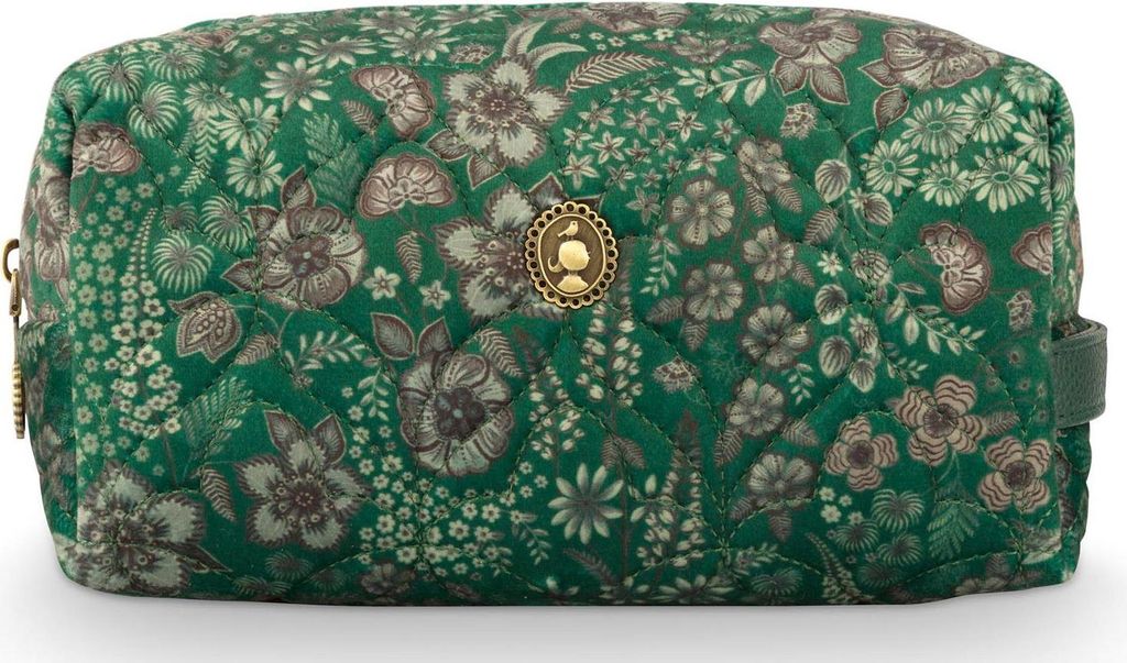 Pip Studio Coco Cosmetic Bag Medium Quilted Daisy Dreams Farbe Green 21.5x10x10.5cm