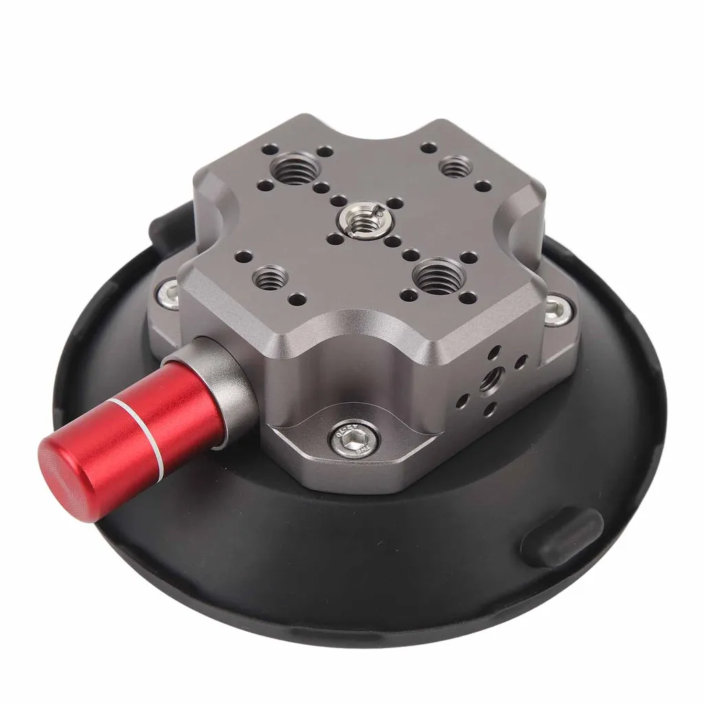 Support Caméra Ventouse 4,7" Aluminium et Silicone avec Double Vis 1/4 3/8