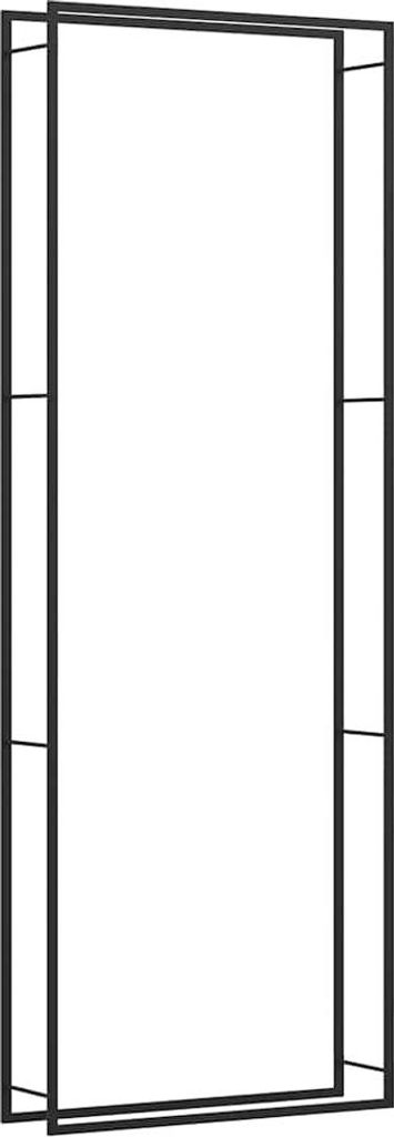 vidaXL Police na palivové dřevo matná černá 110x28x312 cm Obrázek produktu 